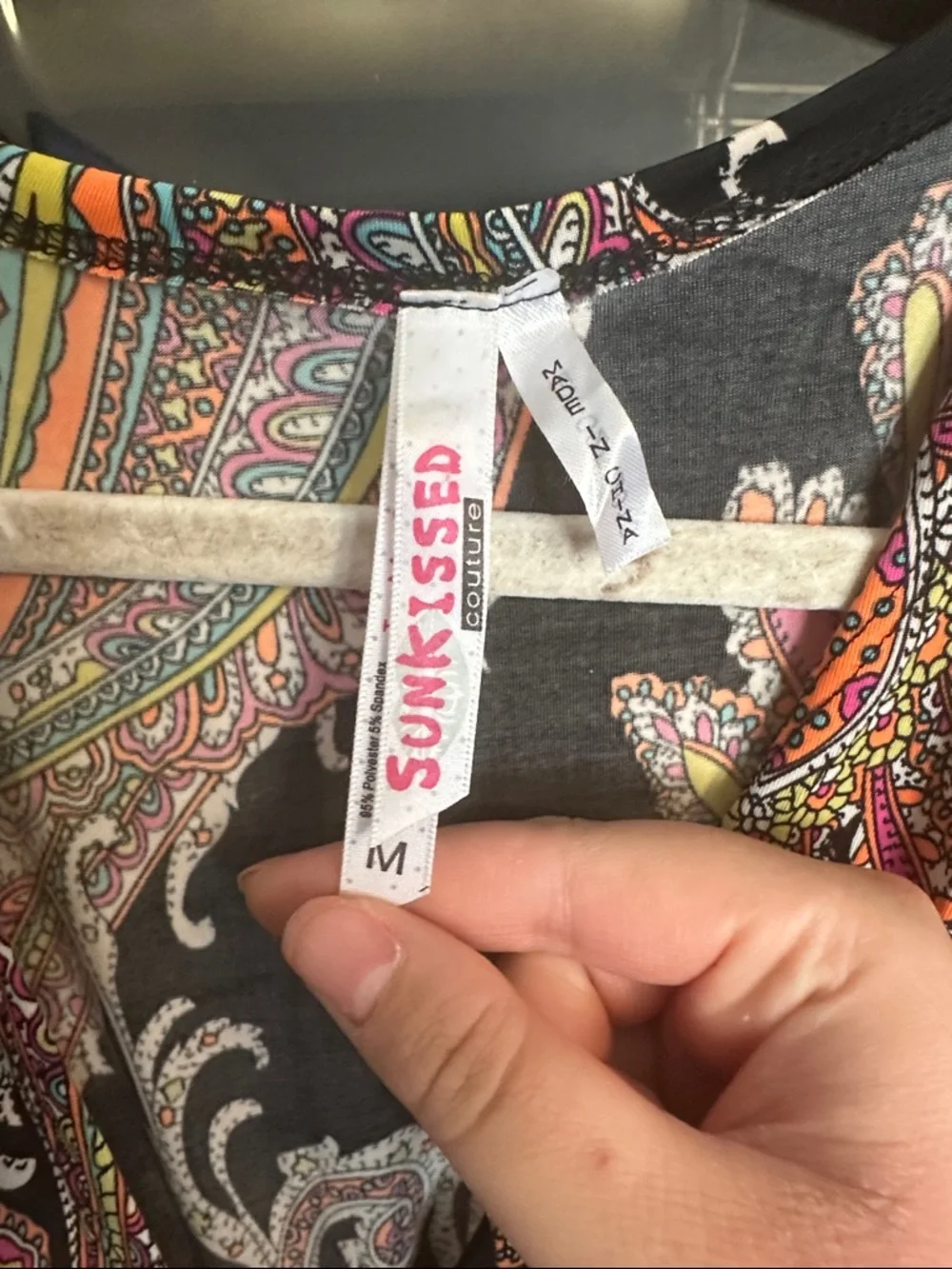 Sunkissed Black Paisley Multicolor Short Sleeve Dress - Picture 7 of 7